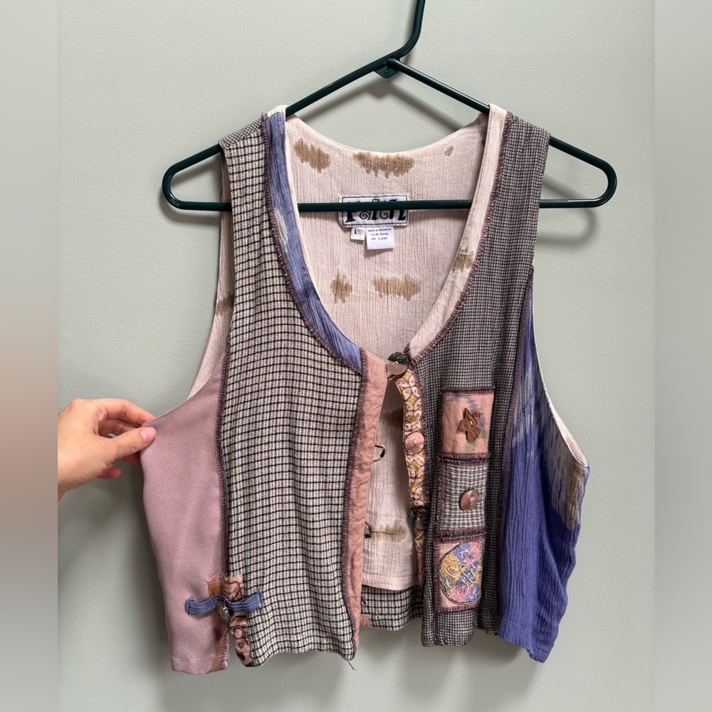 Vintage 90s Eclectic Patchwork Vest